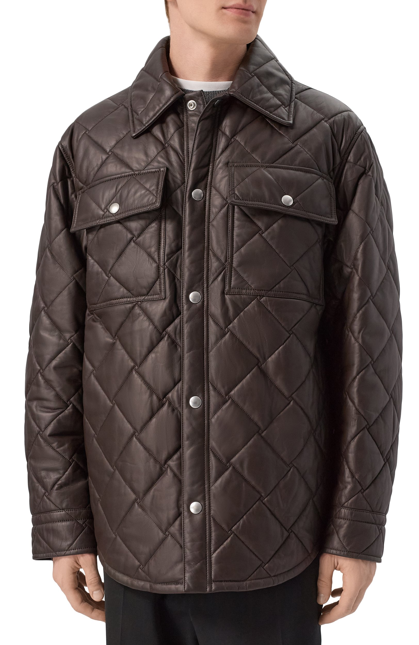 Кожаная куртка BOTTEGA VENETA темно-коричневого цвета по цене 955500 руб., арт. 853935/V6FD0, фото 3 Кожаная куртка BOTTEGA VENETA, арт. 853935/V6FD0, фото 3