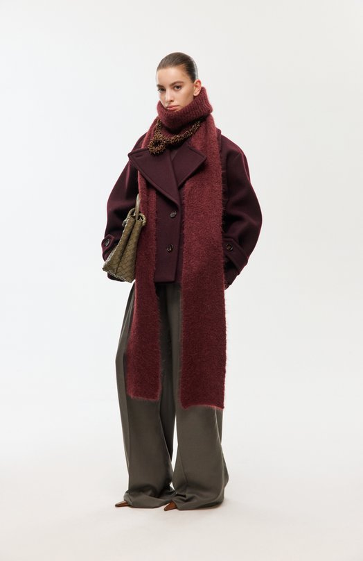 Шерстяное полупальто Chloé CH25WMA96272 Бордовый  CH25WMA96272 Фото 7