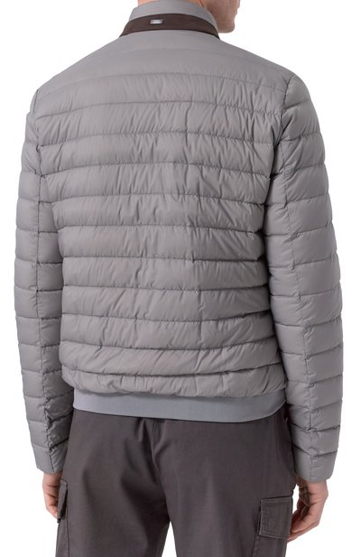 Пуховый бомбер HERNO светло-серого цвета по цене 97700 руб., арт. PI001216U/12456Z, фото 4 Пуховый бомбер HERNO, арт. PI001216U/12456Z, фото 4