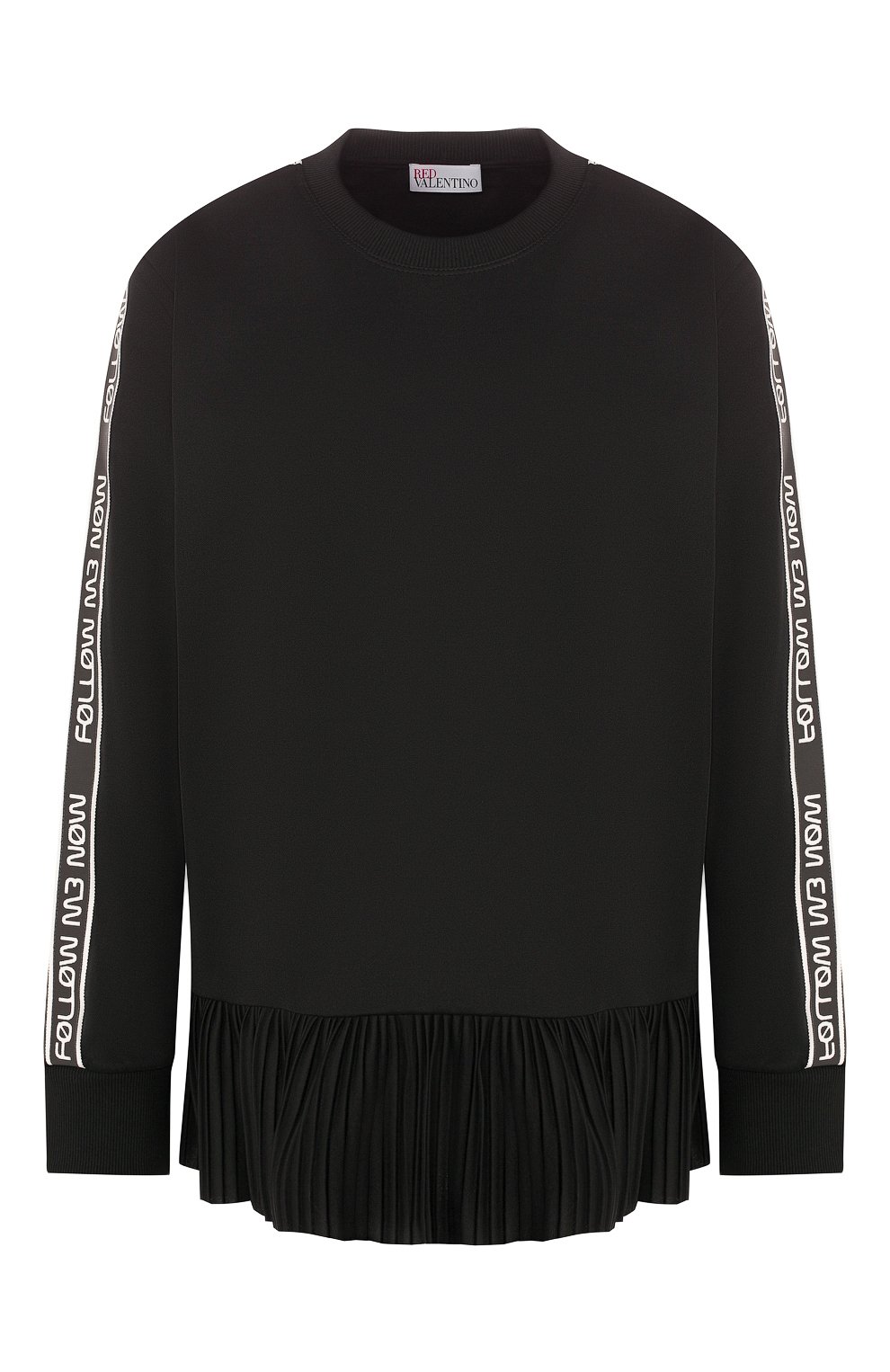 Пуловер с оборкой REDVALENTINO черного цвета по цене 29950 руб., арт. RR3MF00L/ZID, фото 1 Пуловер с оборкой REDVALENTINO, арт. RR3MF00L/ZID, фото 1