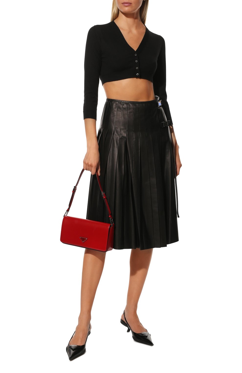 Кожаная юбка PRADA, арт. 51785-08P-F0002, фото 2