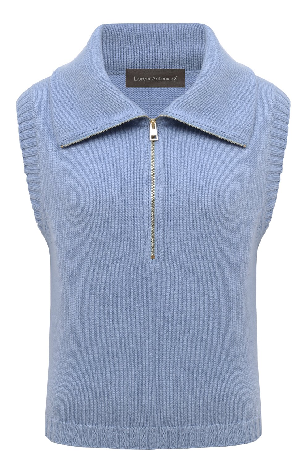 Кашемировый жилет LORENA ANTONIAZZI голубого цвета по цене 89950 руб., арт. A24129MJ26A/1175, фото 1 Кашемировый жилет LORENA ANTONIAZZI, арт. A24129MJ26A/1175, фото 1
