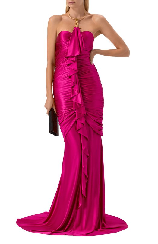 Платье из вискозы Balmain GF1RM370/JK74 Розовый  GF1RM370/JK74 Фото 2