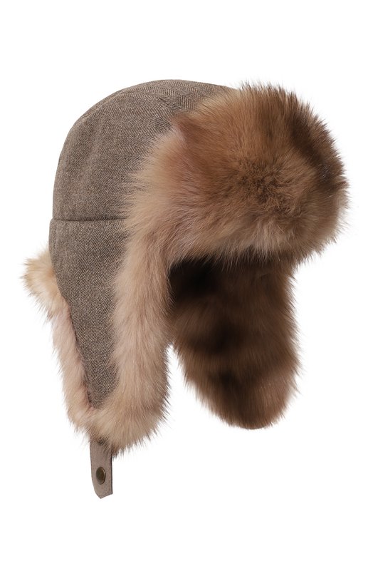 Шапка-ушанка Майкл с отделкой из соболя FurLand 0201414210034100023 Бежевый 0201414210034100023