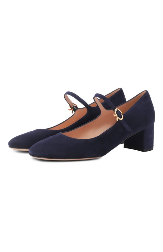Замшевые туфли Mary Ribbon 45 Gianvito Rossi G22358.45RIC.CAMDENI Синий G22358.45RIC.CAMDENI