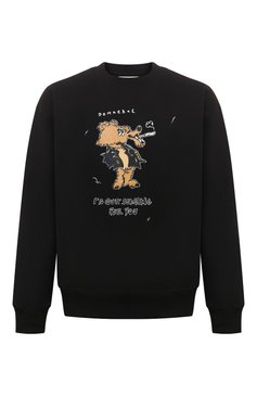 Мужской хлопковый свитшот DOMREBEL черного цвета, арт. QUIT/SWEATSHIRT | Фото 1 (Рукава: Длинные; Длина (для топов): Стандартные; Стили: Гранж; Принт: С принтом; Мужское Кросс-КТ: свитшот-одежда; Материал сплава: Проставлено; Материал внешний: Хлопок; Драгоценные камни: Проставлено)