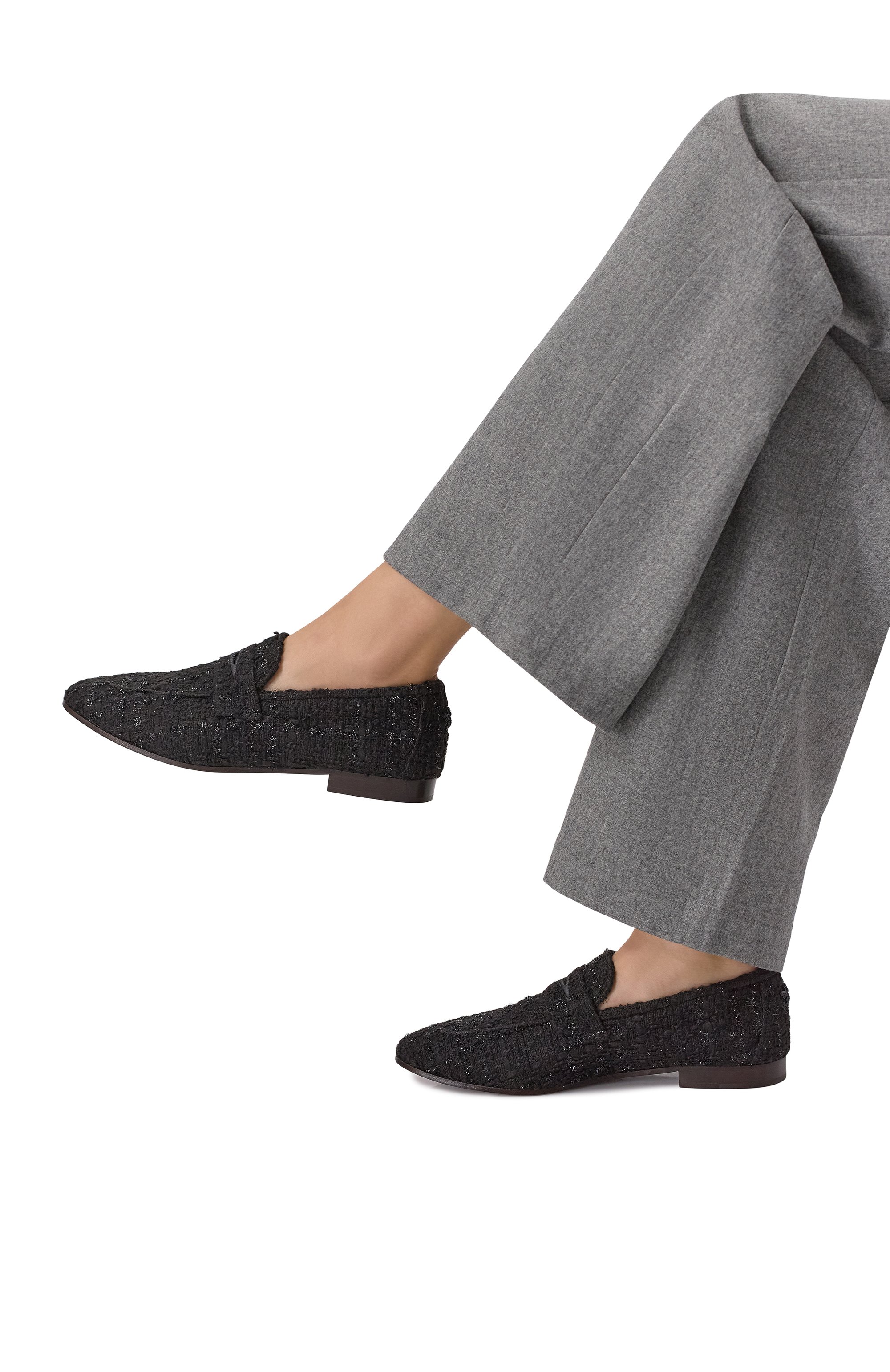 Текстильные пенни-лоферы BOUGEOTTE, арт. FLS-TEAD0L-BLA, фото 2