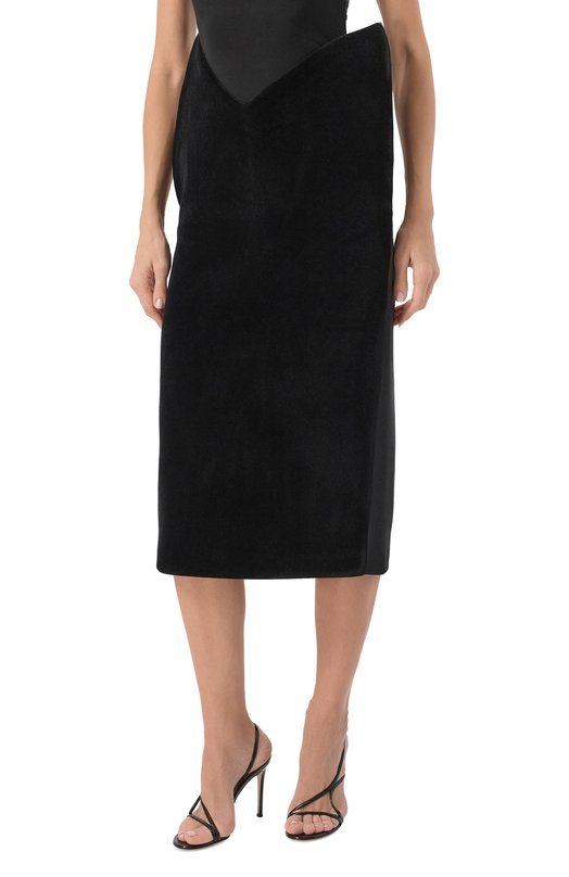Бархатная юбка David Koma PF25DK03S Чёрный  PF25DK03S Фото 3