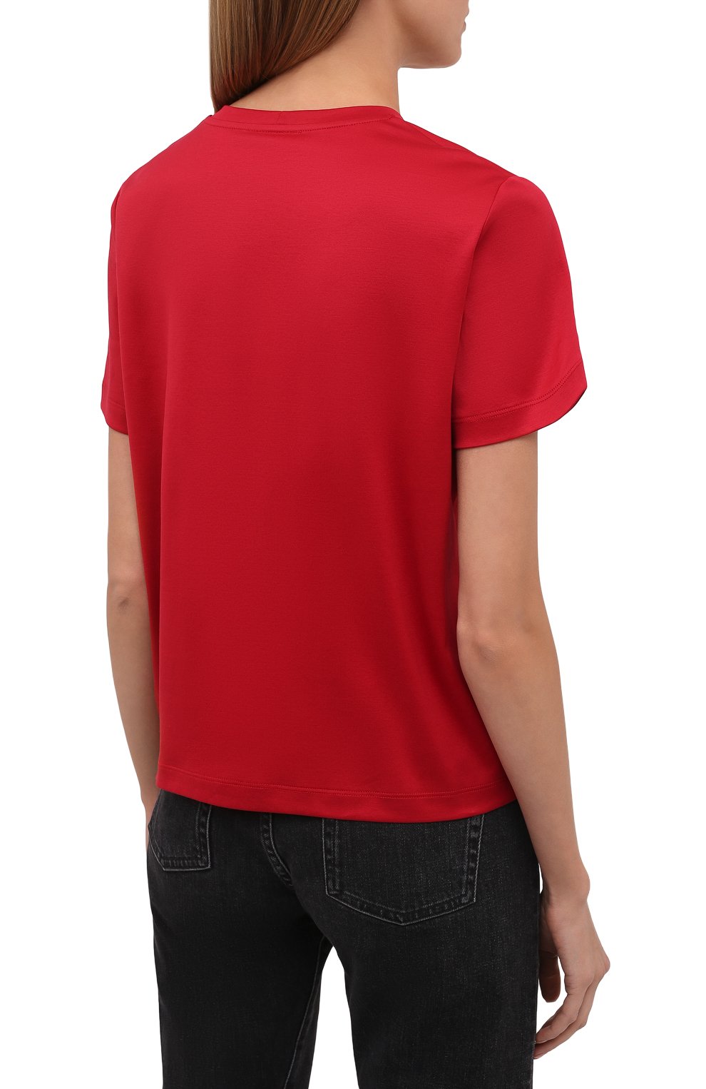 Хлопковая футболка GIORGIO ARMANI красного цвета по цене 38800 руб., арт. 6KAM57/AJVIZ, фото 4 Хлопковая футболка GIORGIO ARMANI, арт. 6KAM57/AJVIZ, фото 4