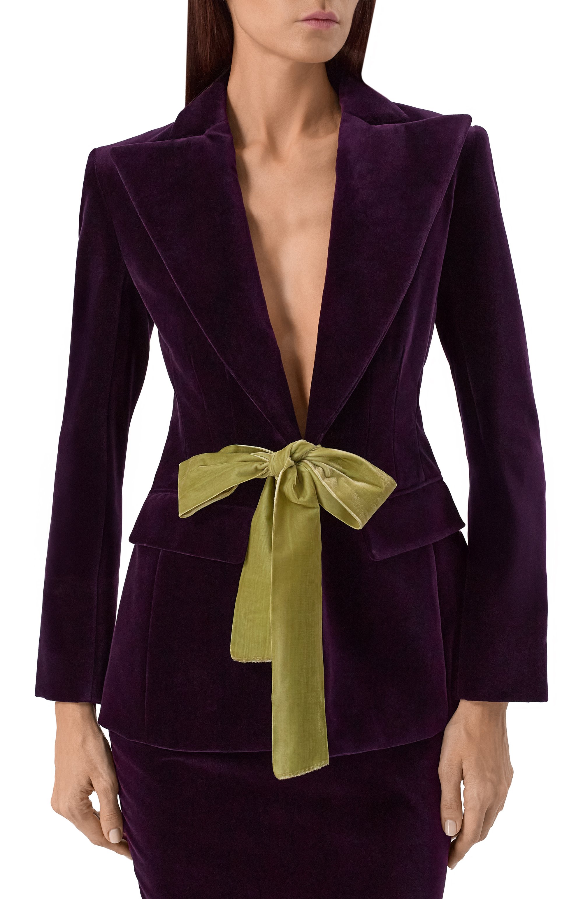 Бархатный жакет NINA RICCI фиолетового цвета по цене 214500 руб., арт. 25ACVE018/C01092, фото 6 Бархатный жакет NINA RICCI, арт. 25ACVE018/C01092, фото 6