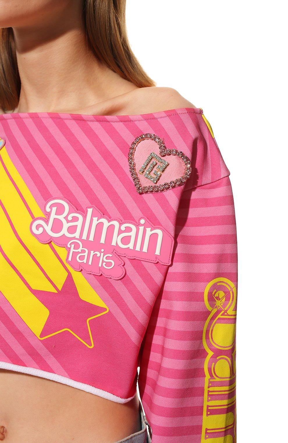 Хлопковый топ balmain x barbie BALMAIN, арт. XF2A0080/04GB, фото 5