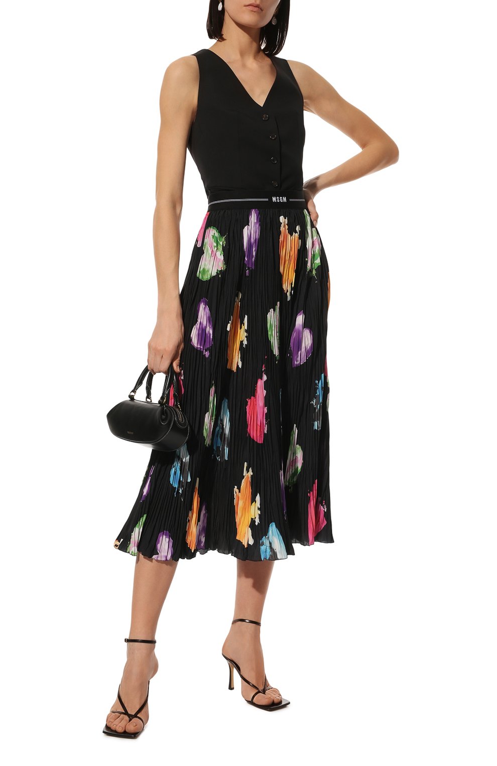 Плиссированная юбка MSGM черного цвета по цене 65850 руб., арт. 3241MDD28P 227265, фото 2 Плиссированная юбка MSGM, арт. 3241MDD28P 227265, фото 2
