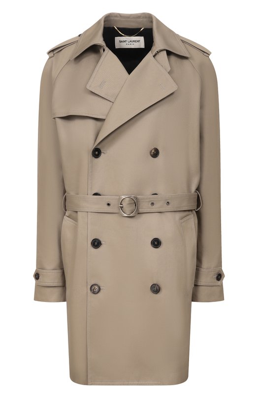 Хлопковый тренч Saint Laurent 560541/Y600U Бежевый 560541/Y600U