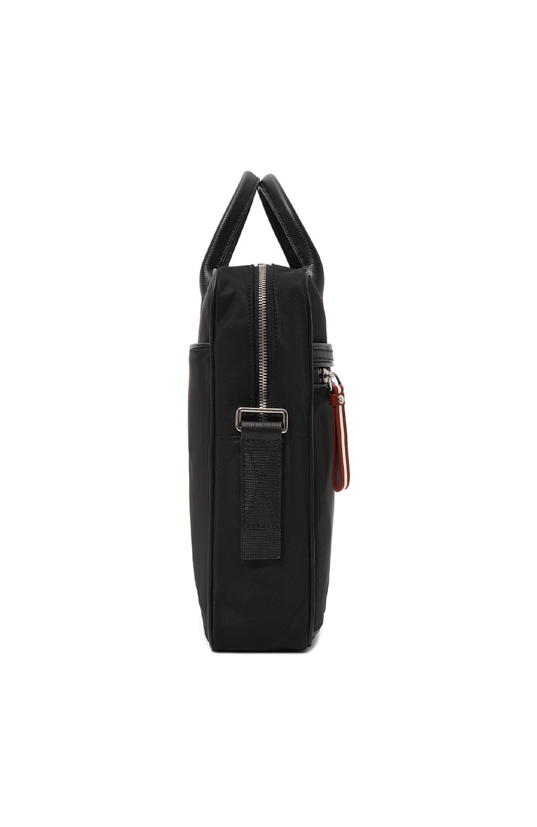 Мужская портфель BALLY черного цвета, арт. 600731/21397 | Фото 4 (Размер: large; Материал: Текстиль; Ремень/цепочка: На ремешке)