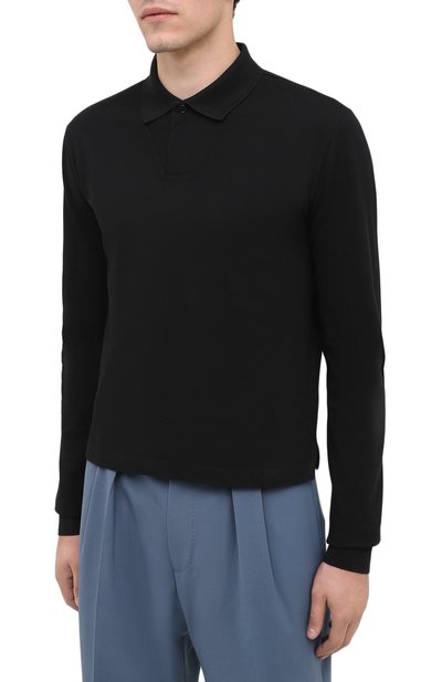 Хлопковое поло BOTTEGA VENETA черного цвета по цене 49950 руб., арт. 640405/V01G0, фото 3 Хлопковое поло BOTTEGA VENETA, арт. 640405/V01G0, фото 3