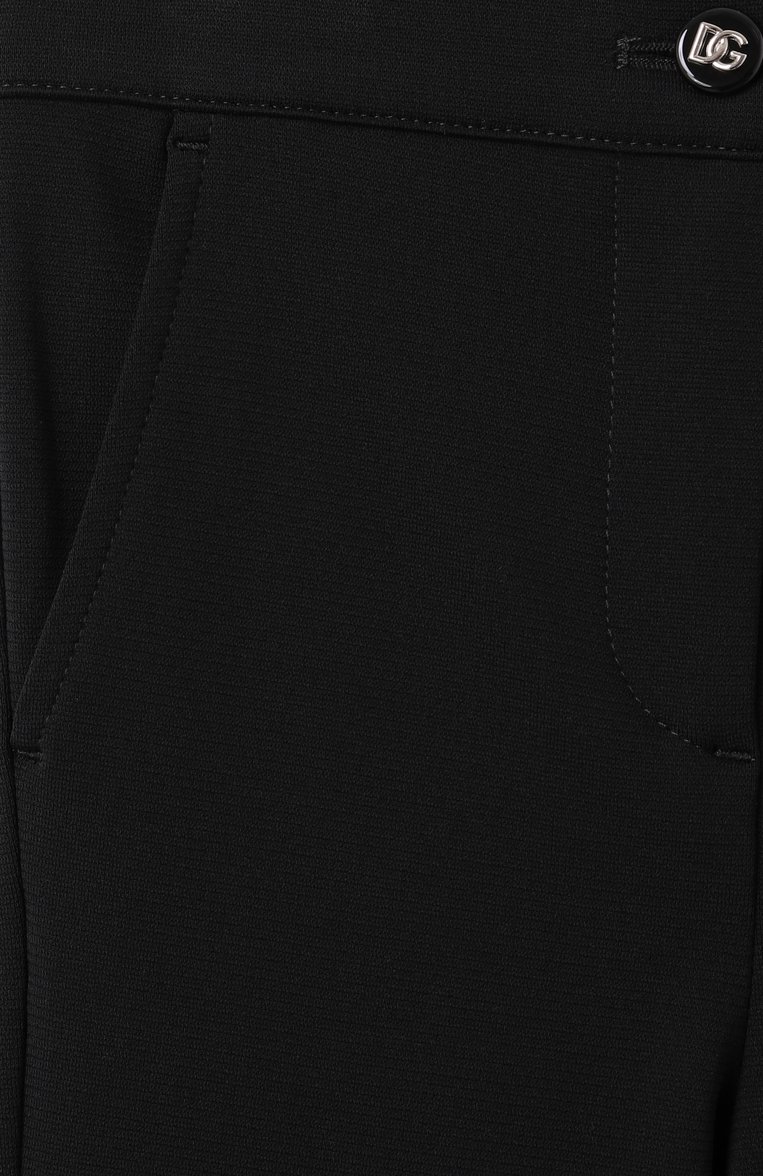 Детские брюки из вискозы DOLCE & GABBANA черного цвета, арт. L5JPF3/FUGN7/8-14 | Фото 3 (Материал внешний: Вискоза; Нос: Не проставлено; Случай: Повседневный; Ростовка одежда: 8 лет | 128 см, 10 - 11 лет | 140 - 146см, 13 - 15 лет | 158 см, 16 лет | 164 см)