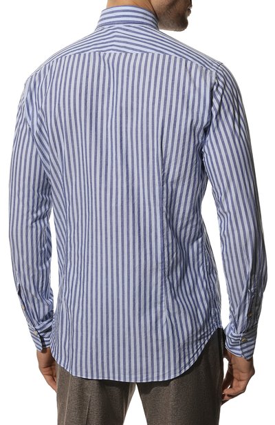 Рубашка из хлопка и льна ALESSANDRO GHERARDI синего цвета по цене 22350 руб., арт. D0UBLEL/6630, фото 4 Рубашка из хлопка и льна ALESSANDRO GHERARDI, арт. D0UBLEL/6630, фото 4