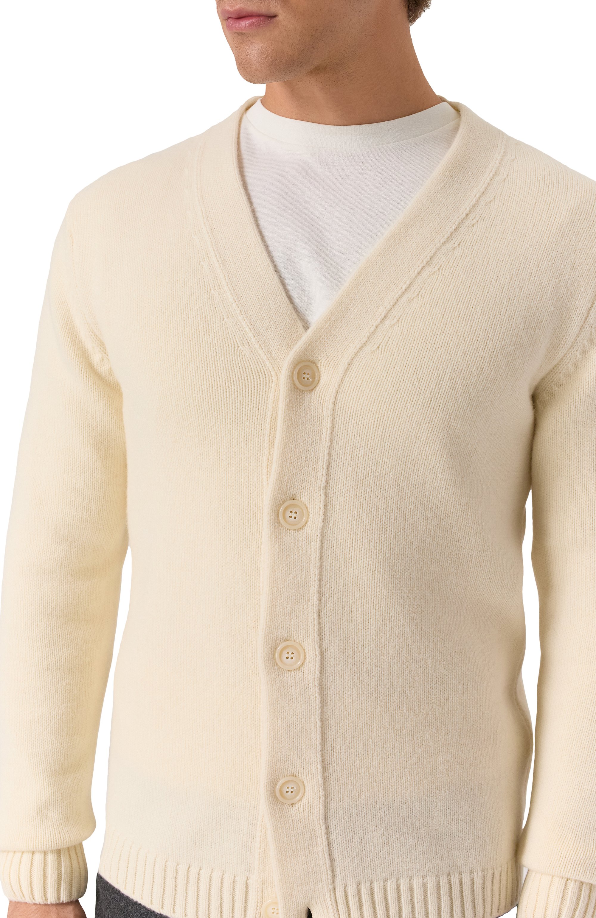 Шерстяной кардиган DANIELE FIESOLI кремового цвета по цене 29650 руб., арт. DF0191, фото 5 Шерстяной кардиган DANIELE FIESOLI, арт. DF0191, фото 5