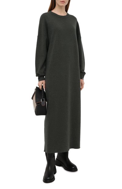 Кашемировое платье EXTREME CASHMERE темно-зеленого цвета по цене 69950 руб., арт. 106/WEIRD, фото 2 Кашемировое платье EXTREME CASHMERE, арт. 106/WEIRD, фото 2