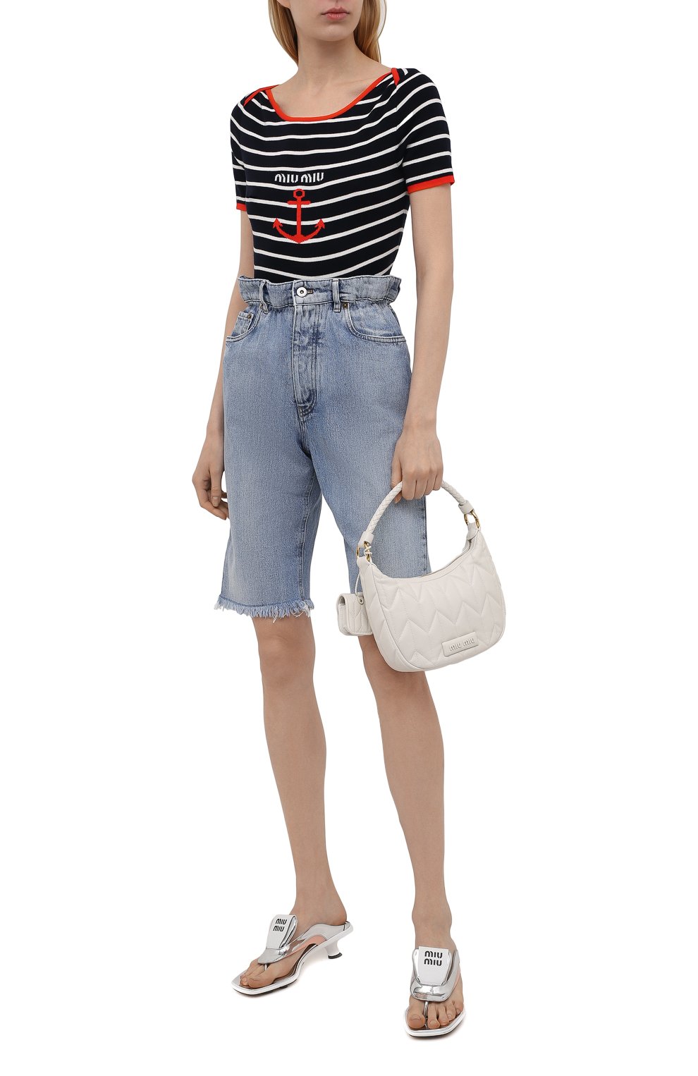 Хлопковый пуловер MIU MIU, арт. MML467-1Y6F-F0008, фото 2