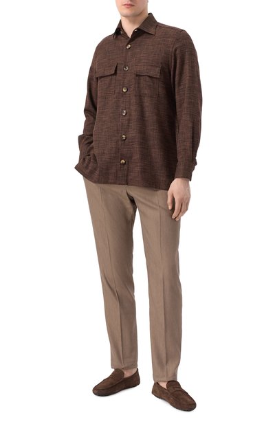 Брюки изо льна и шерсти STEFANO RICCI коричневого цвета по цене 117000 руб., арт. M1T8000006/WL003L, фото 2 Брюки изо льна и шерсти STEFANO RICCI, арт. M1T8000006/WL003L, фото 2