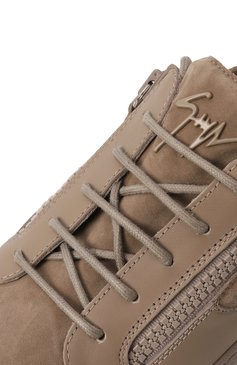 Мужские кожаные кеды frankie GIUSEPPE ZANOTTI DESIGN темно-бежевого цвета, арт. RU40037 | Фото 7 (Материал внешний: Натуральная кожа; Материал внутренний: Натуральная кожа; Подошва: Массивная; Материал утеплителя: Без утеплителя; Стили: Классический; Кросс-КТ: Низкие)