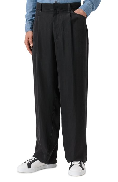 Брюки из лиоцелла GIORGIO ARMANI черного цвета по цене 170500 руб., арт. GM001743/TE16002, фото 3 Брюки из лиоцелла GIORGIO ARMANI, арт. GM001743/TE16002, фото 3