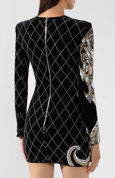 Платье из смеси вискозы и шелка BALMAIN, арт. SF16848/P016, фото 4