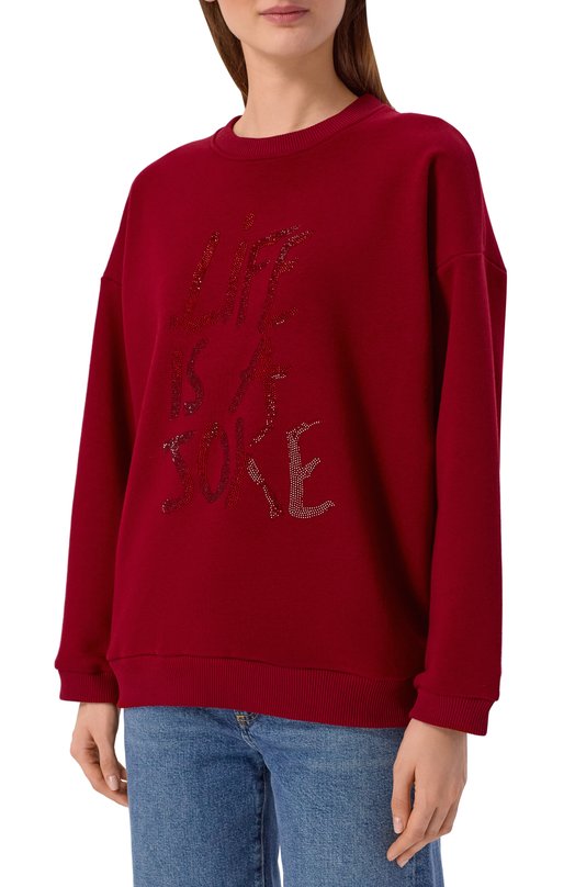 Хлопковый свитшот Seven Lab 225-S-J-24-85-127-150 Бордовый  225-S-J-24-85-127-150 Фото 3