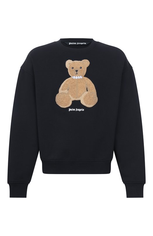 Хлопковый свитшот Palm Angels PMBA08HS26FLE009 Чёрный PMBA08HS26FLE009