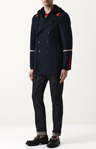 Укороченный шерстяной бушлат с капюшоном GUCCI, арт. 494794/Z531H, фото 2