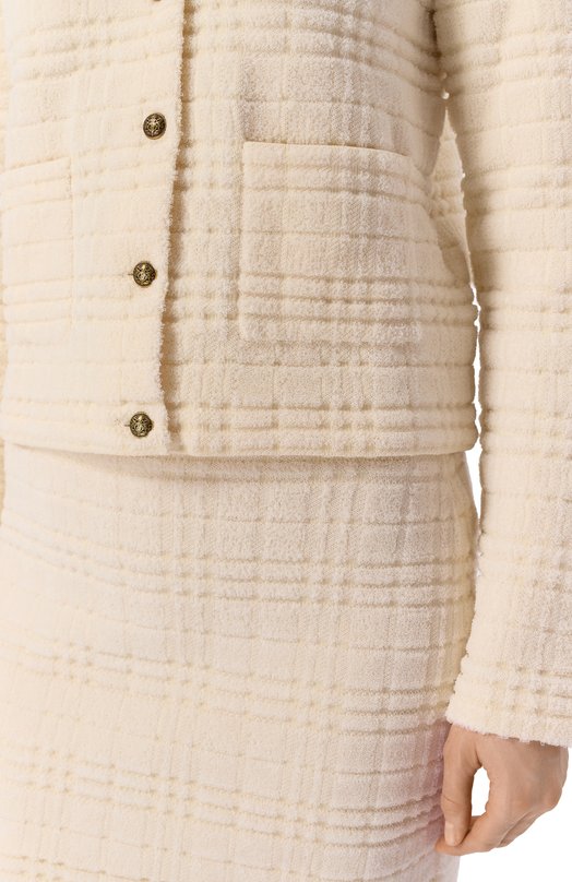 Шерстяной кардиган Burberry 8118982 Кремовый  8118982 Фото 5