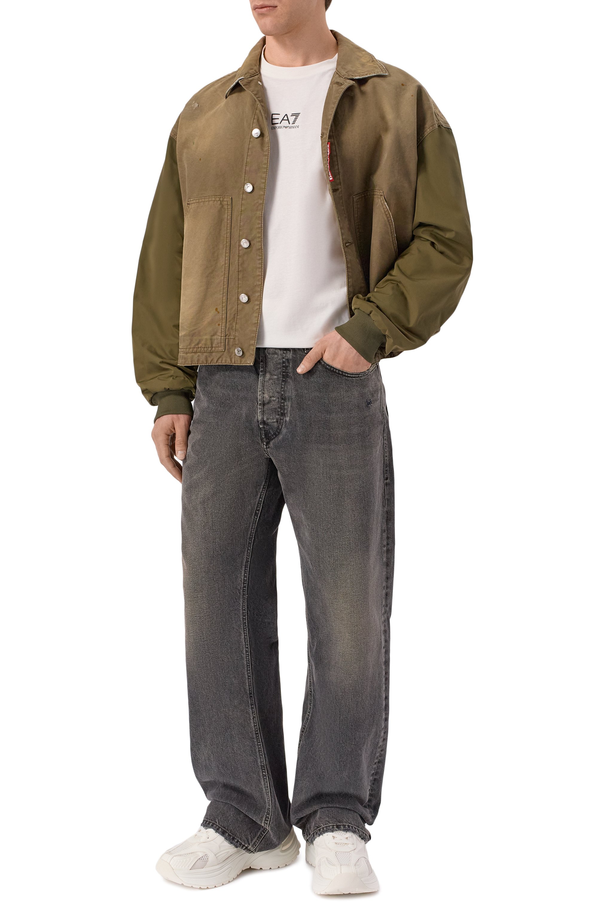 Хлопковая футболка EA7 белого цвета по цене 10800 руб., арт. 7M001402/AF22264, фото 2 Хлопковая футболка EA7, арт. 7M001402/AF22264, фото 2