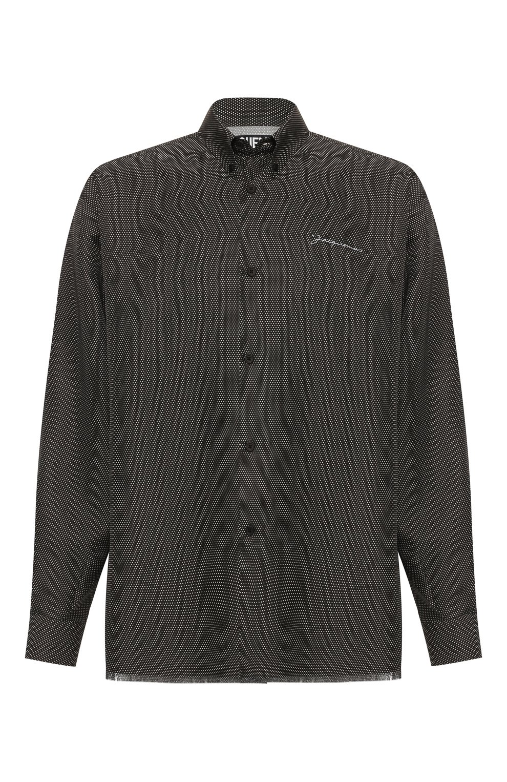 Шелковая рубашка JACQUEMUS черно-белого цвета по цене 67500 руб., арт. 195SH04/3099D, фото 1 Шелковая рубашка JACQUEMUS, арт. 195SH04/3099D, фото 1