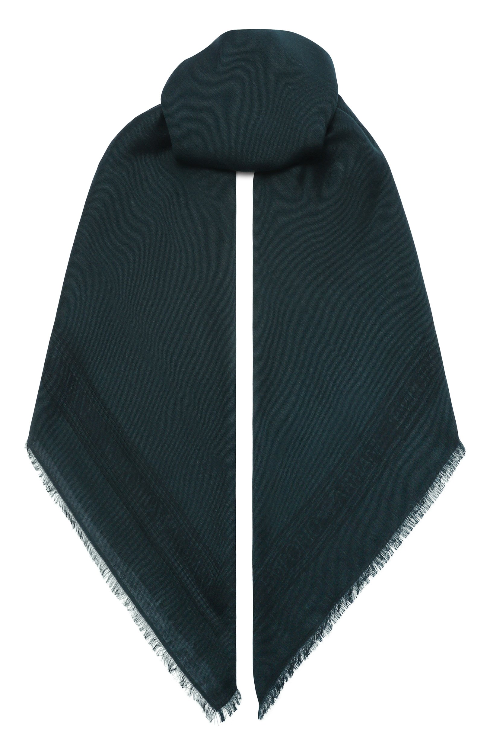 Шаль из вискозы EMPORIO ARMANI зеленого цвета по цене 21600 руб., арт. EW004940/AF26959, фото 1 Шаль из вискозы EMPORIO ARMANI, арт. EW004940/AF26959, фото 1