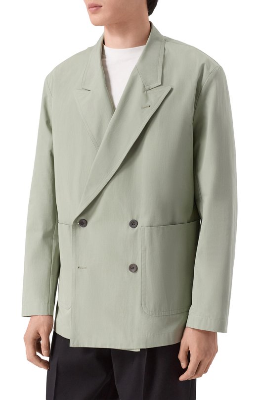 Хлопковый пиджак Dries Van Noten 020718/3309 Зелёный  020718/3309 Фото 3