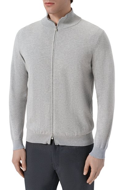 Хлопковый кардиган ANDREA CAMPAGNA серого цвета по цене 42350 руб., арт. M5425-1007, фото 3 Хлопковый кардиган ANDREA CAMPAGNA, арт. M5425-1007, фото 3