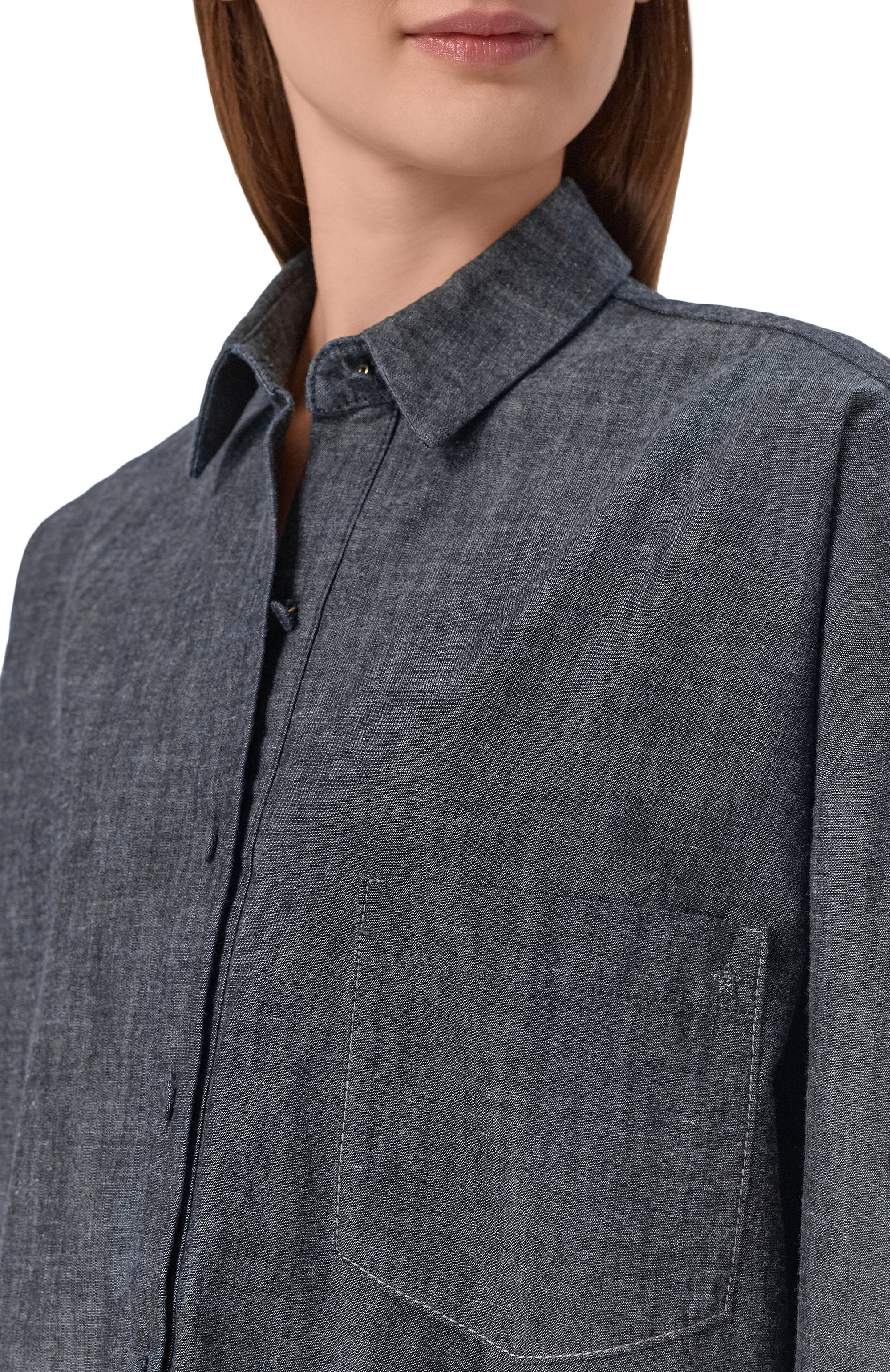 Джинсовая рубашка LORENA ANTONIAZZI синего цвета по цене 61400 руб., арт. E2632CA42A/9526, фото 5 Джинсовая рубашка LORENA ANTONIAZZI, арт. E2632CA42A/9526, фото 5