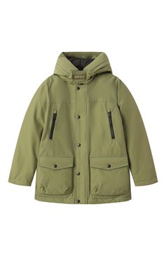 Детского пуховая парка WOOLRICH хаки цвета, арт. CFWKOU0464MRUT0641 | Фото 1 (Драгоценные камни: Проставлено; Рукава: Длинные; Материал сплава: Проставлено; Материал утеплителя: Пух и перо; Мальчики Кросс-КТ: парка-верхняя одежда; Кросс-КТ: Зима; Материал внешний: Хлопок, Синтетический материал; Ростовка одежда: 8 лет | 128 см, 10 - 11 лет | 140 - 146см, 12 лет | 152 см, 16 лет | 164 см)
