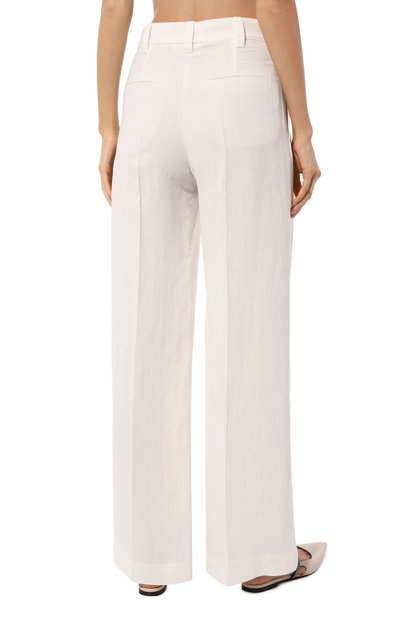 Брюки из вискозы и льна BRUNELLO CUCINELLI кремового цвета по цене 155500 руб., арт. MH126P8512, фото 4 Брюки из вискозы и льна BRUNELLO CUCINELLI, арт. MH126P8512, фото 4