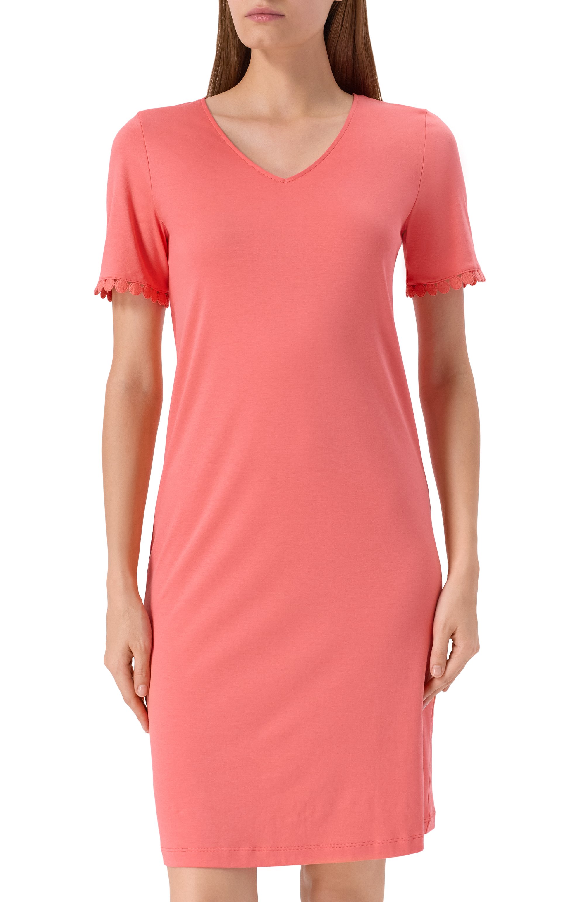 Хлопковая сорочка HANRO кораллового цвета по цене 22370 руб., арт. 074932, фото 3 Хлопковая сорочка HANRO, арт. 074932, фото 3