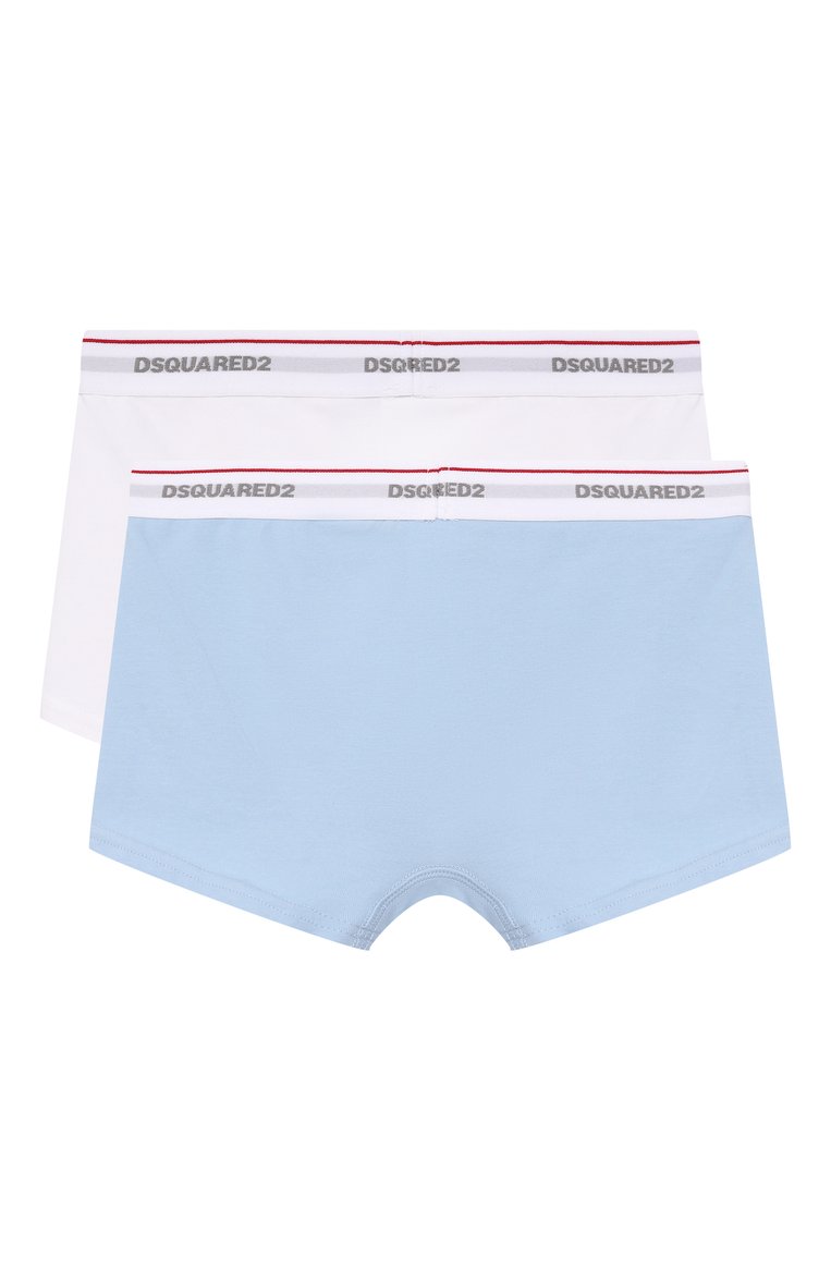 Детские комплект из двух боксеров DSQUARED2 разноцветного цвета, арт. DQ2479/D008J | Фото 2 (Рукава: Короткие; Материал внешний: Хлопок; Ростовка одежда: 4 года | 104 см, 6 лет | 116 см, 8 лет | 128 см, 10 - 11 лет | 140 - 146см, 13 - 15 лет | 158 см, 16 лет | 164 см)