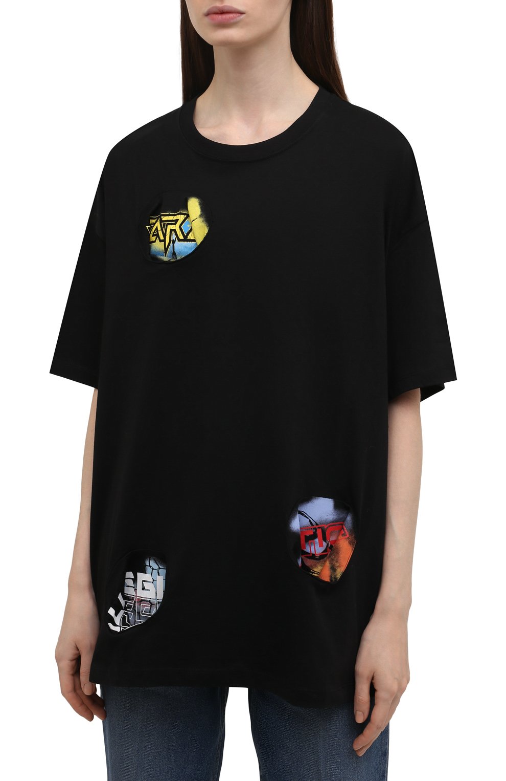 Хлопковая футболка RAF SIMONS черного цвета по цене 47450 руб., арт. 212-W115-19001, фото 3 Хлопковая футболка RAF SIMONS, арт. 212-W115-19001, фото 3