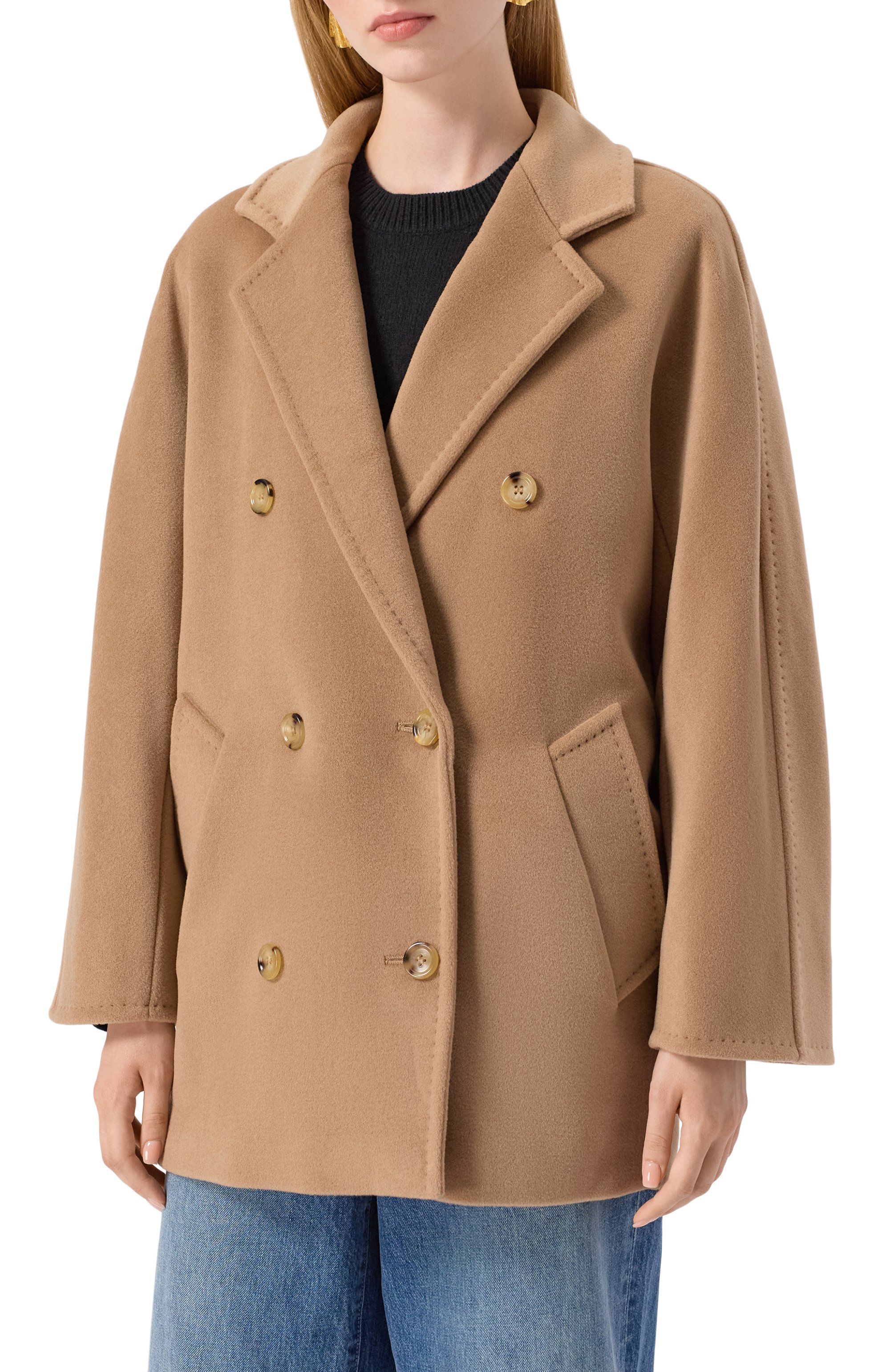 Пальто из шерсти и кашемира MAX MARA бежевого цвета по цене 237500 руб., арт. REBUS, фото 3 Пальто из шерсти и кашемира MAX MARA, арт. REBUS, фото 3