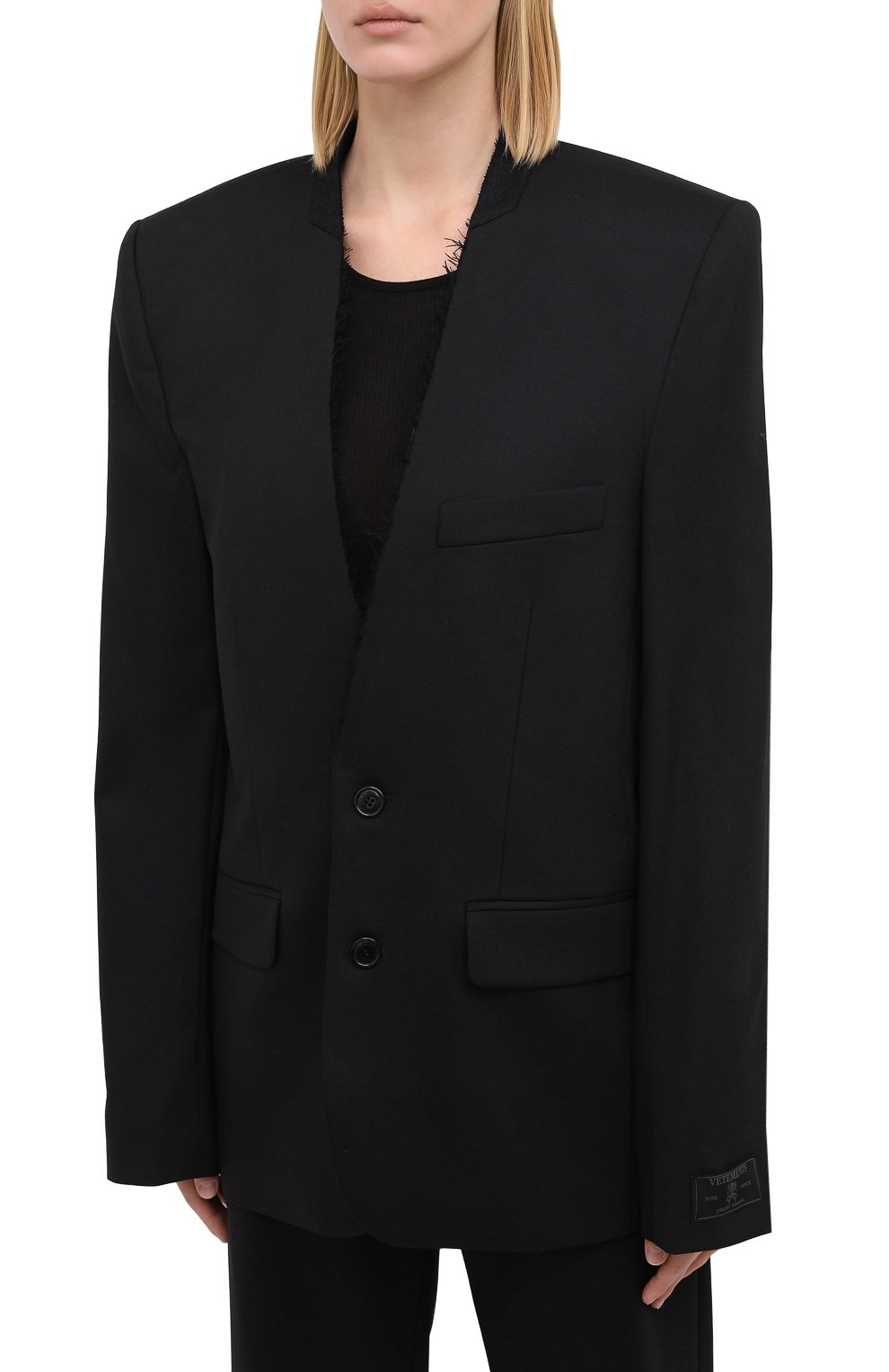 Шерстяной жакет VETEMENTS, арт. WAH21JA032 1200/BLACK, фото 4