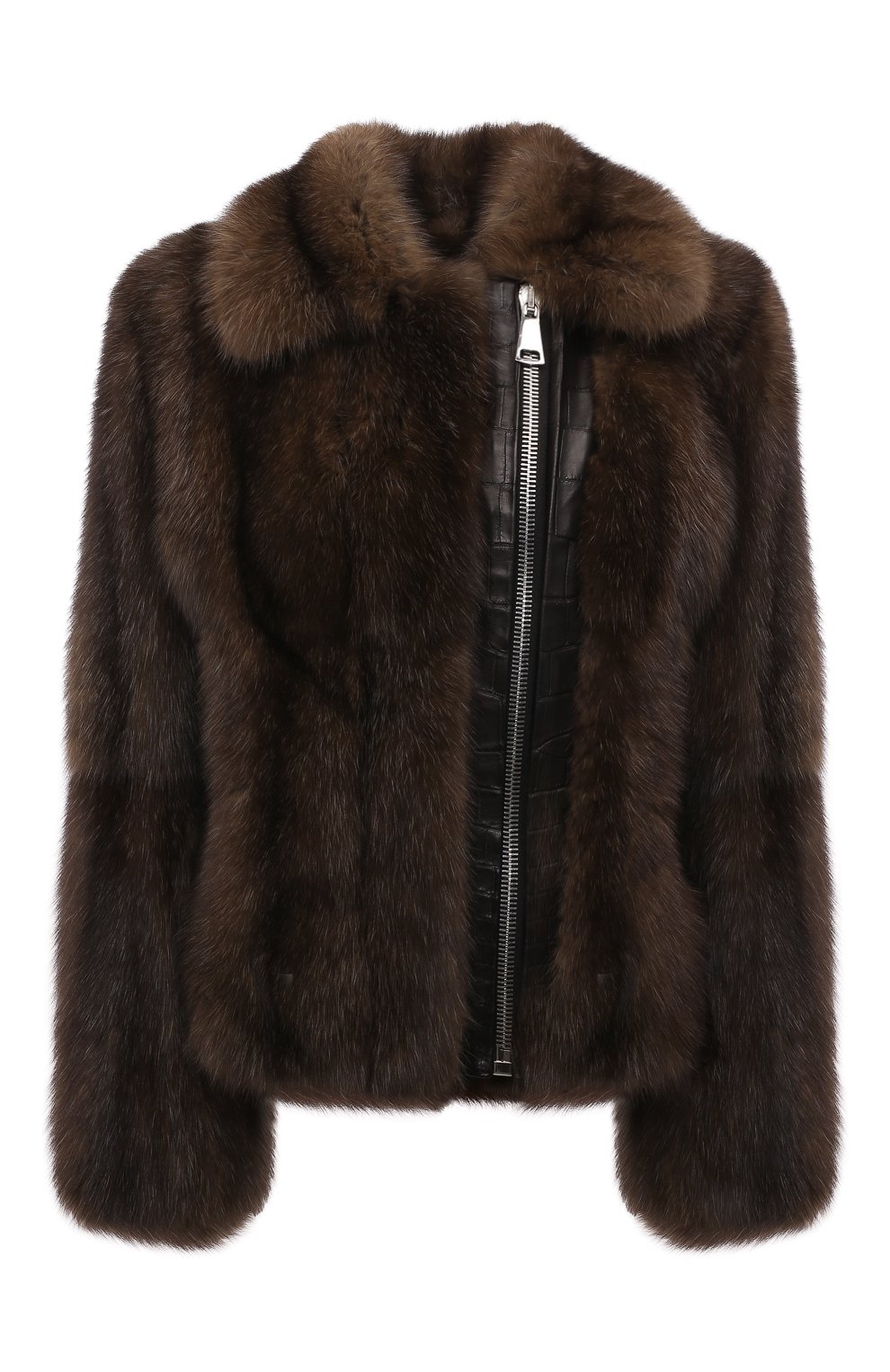 Шуба из меха соболя и отделкой из кожи крокодила JULIA DILUA, арт. 2022-0008, фото 1