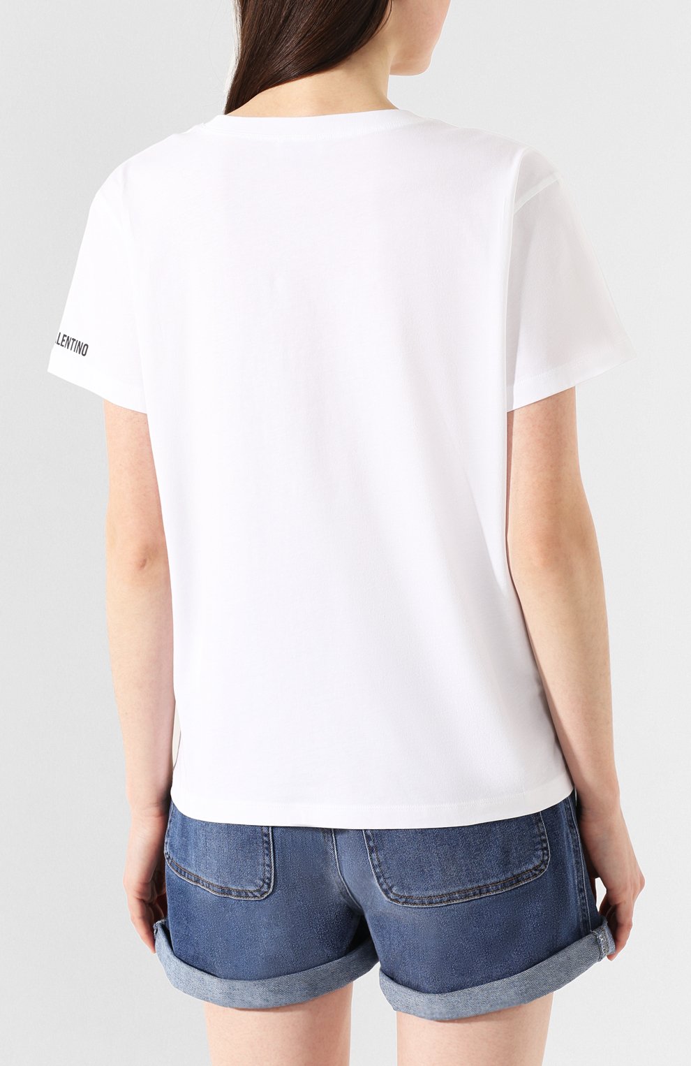 Хлопковая футболка REDVALENTINO белого цвета по цене 14450 руб., арт. TR0MG06B/544, фото 4 Хлопковая футболка REDVALENTINO, арт. TR0MG06B/544, фото 4