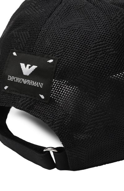 Бейсболка EMPORIO ARMANI черного цвета по цене 15300 руб., арт. EW001623/AF15070, фото 4 Бейсболка EMPORIO ARMANI, арт. EW001623/AF15070, фото 4