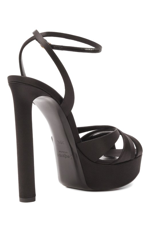 Текстильные босоножки Chandelle 110 Saint Laurent 860721/9QNA0 Чёрный  860721/9QNA0 Фото 5