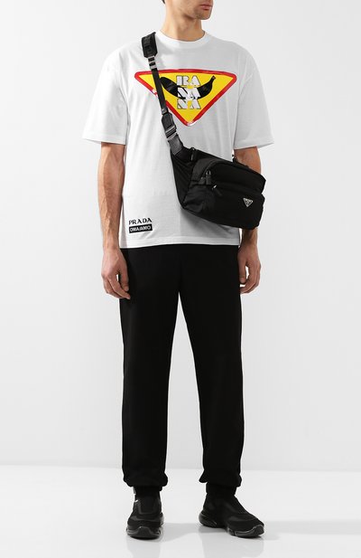 Хлопковая футболка с принтом PRADA, арт. UJN524-1SRO-F0009, фото 2